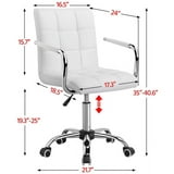 Topeakmart Height Adjustable Office Chair PU Leather Swivel Computer ...