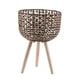 thumbnail image 5 of Soporte para plantas de cesta tejida con patas, maceta decorativa de madera Estilo A, 5 of 9