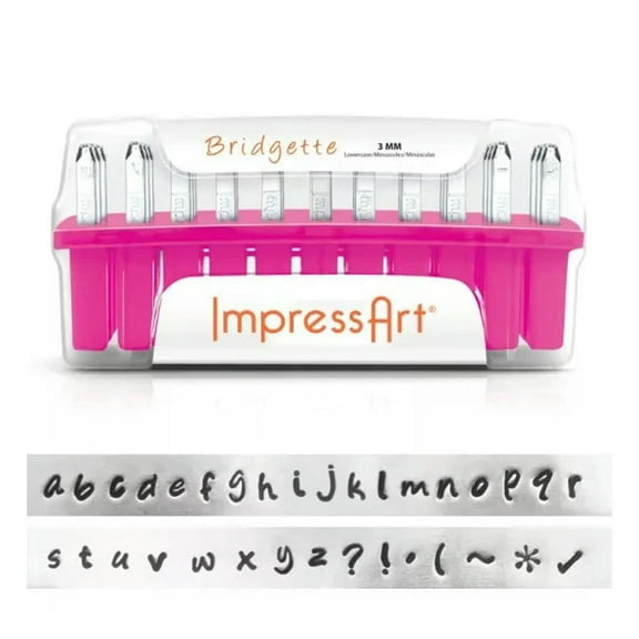 U8MO Bridgette Lowercase Letter Metal Stamps Punches Hand Stamping Kit 3mm