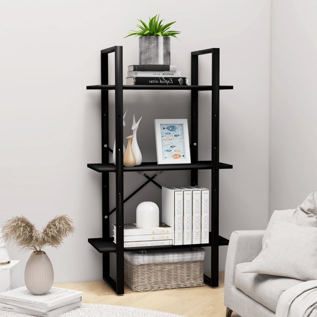 vidaXL Storage Shelf Black 60x30x105 cm Engineered Wood