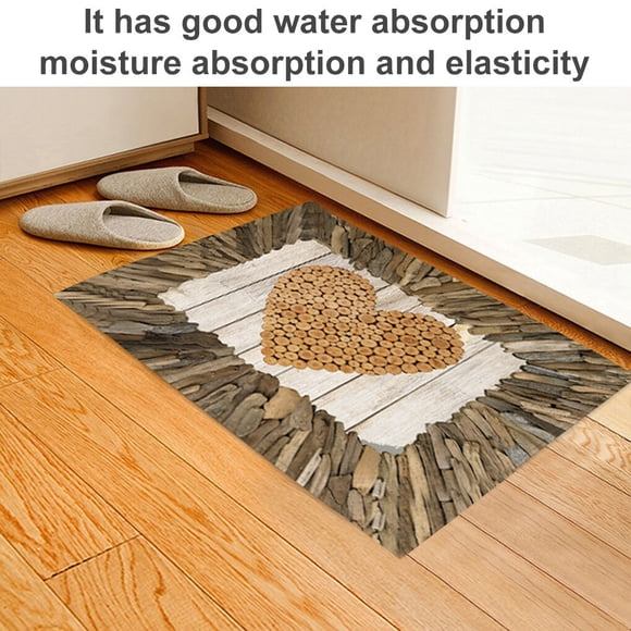 Bathroom Mat Wooden Floor Door Pad Non-slip Absorbent Mat for Home Entrance Living Room
