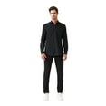 thumbnail image 5 of Avva Men's 100% Cotton, Regular Fit, Long Sleeve, Classic Collar, Burning Oxford Shirt, X-Large, Black, 5 of 7