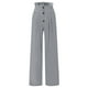 thumbnail image 5 of Pantalones palazzo de lino de cintura alta y pierna ancha para mujer, con cordón y bolsillos, 5 of 6