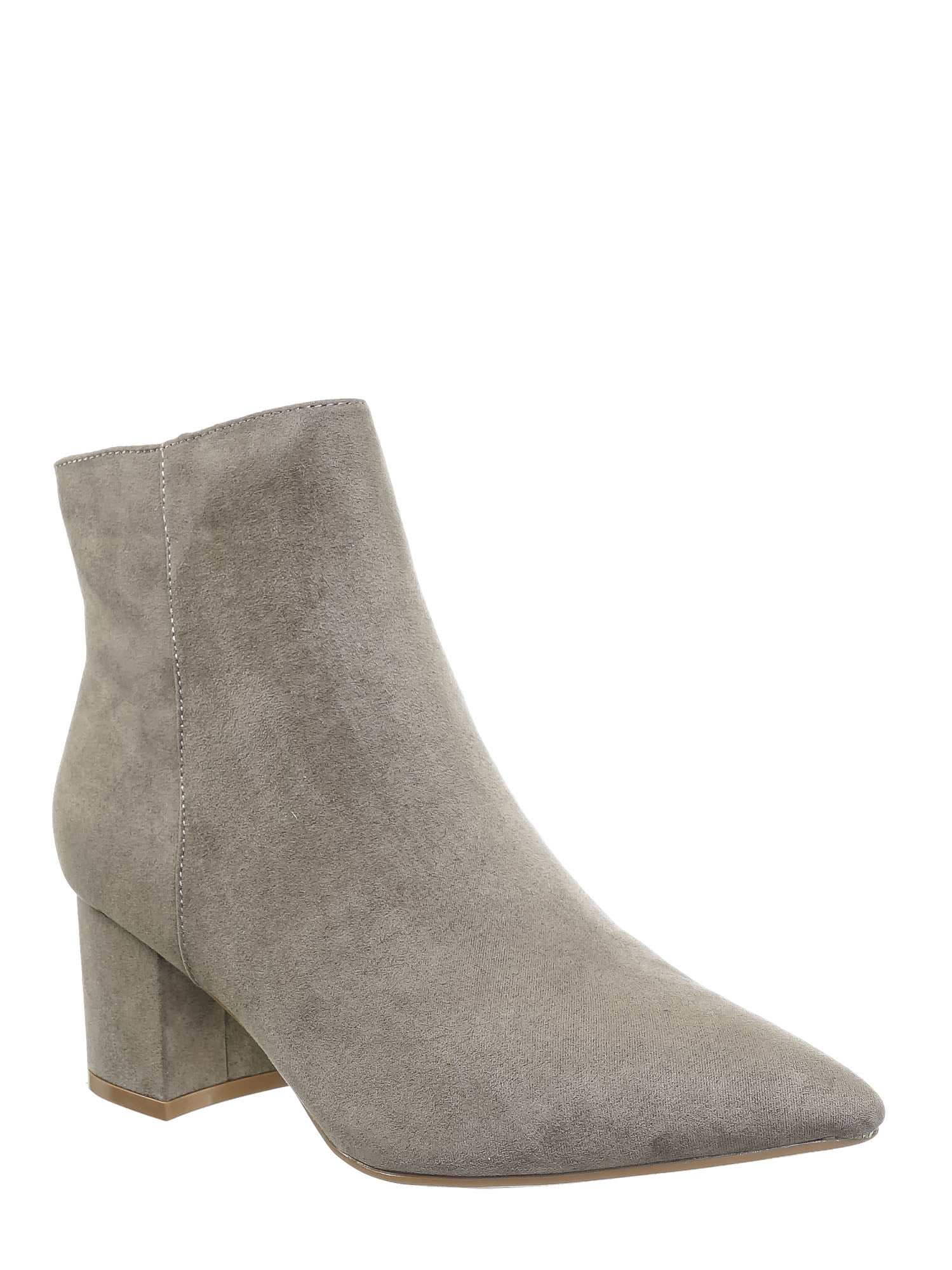 pointed block heel ankle boots