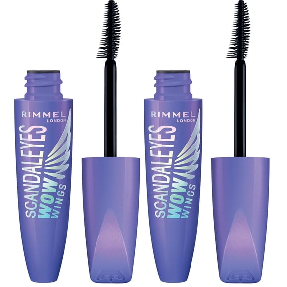Máscara Rimmel Wow Wings, de larga duración, voluminizadora 003, color negro extremo