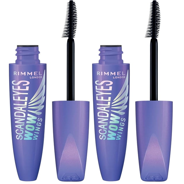 Máscara Rimmel Wow Wings, de larga duración, voluminizadora 003, color negro extremo