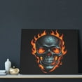 thumbnail image 3 of Logiee Flame Metal Skull Print Canvas Wall Art ,Art Poster,Canvas Decorative Picture,Decor Wall Pictures for Living Room Bedroom Bathroom,Ready to Hang, 3 of 6