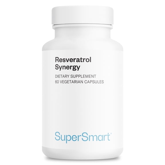 SuperSmart Resveratrol Synergy (Advanced Formula) - High Potency Antioxidant - Resveratrol Supplement | Non-GMO & Gluten Free - 60 Vegetarian Capsules