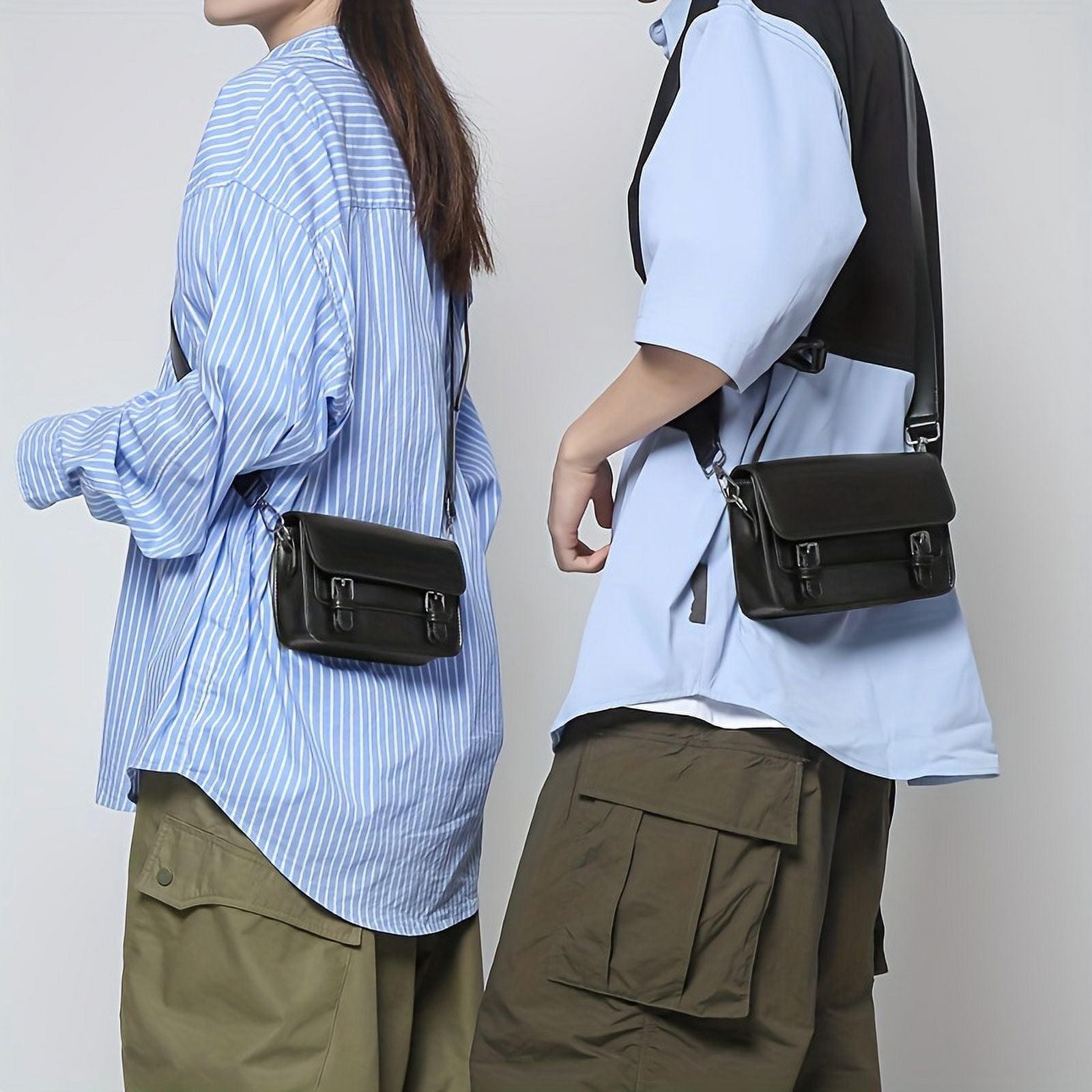 JUYGO Square Sling Bag For Men Small Flip Messenger Bag Versatile Crossbody Bag For Hanging Out & Daily Commute Best Couple Bag