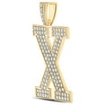 thumbnail image 2 of Macey Worldwide Jewelry 10k Yellow Gold Mens Diamond X Initial Letter Charm Pendant 1-7/8 Ctw, 2 of 3