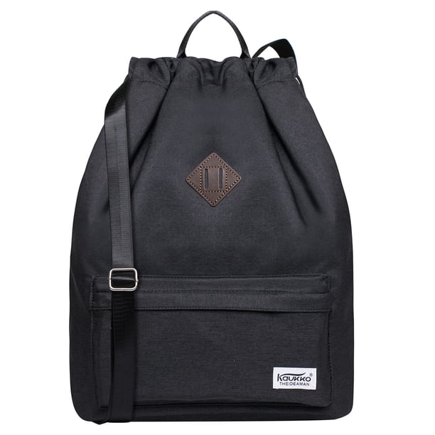 KAUKKO Cordón Deportes Mochila Gimnasio Yoga Bolsa Hombro Mochila para Hombres y Mujeres KAUKKO K1031-3-Black