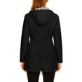 thumbnail image 4 of Hearthz Long Rain Jacket Women Waterproof with Hood Zip Up Lightweight Windbreaker Spring Jackets for Women Women's Raincoats with Pockets, 4 of 6