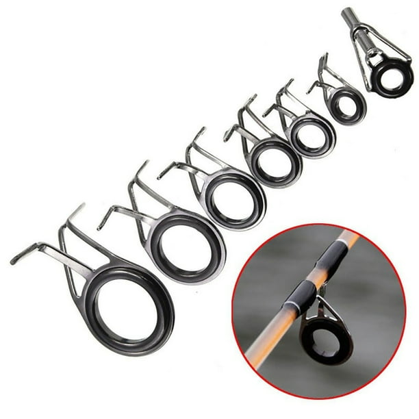 Star Home 7Pcs Mixed Size Fishing Rod Guides Tip Top Eye Line Rings