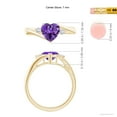 thumbnail image 5 of ANGARA Natural 1.1 Ct. Amethyst with Diamond Classic Ring in 14K Yellow Gold for Women (Ring Size: 3), 5 of 10
