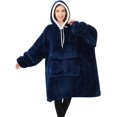 thumbnail image 3 of FrostHike Oversized Wearable Blanket Hoodie, Comfy Sherpa Sweatshirt Pullover Jacket, 3 of 5