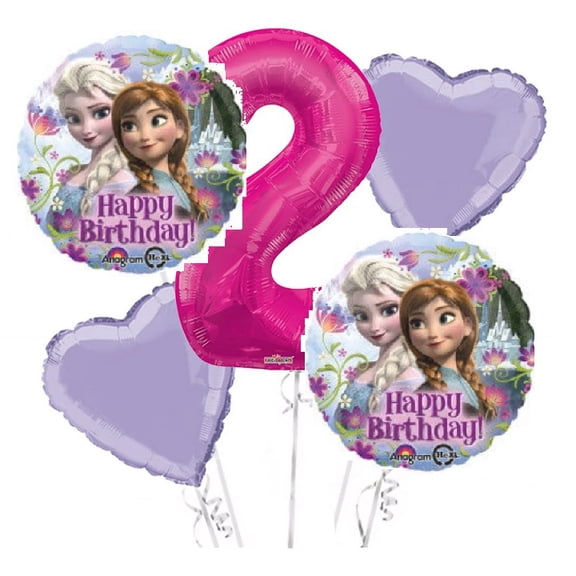 Frozen Balloon Bouquet 2nd Birthday 5 pcs - Party Supplies