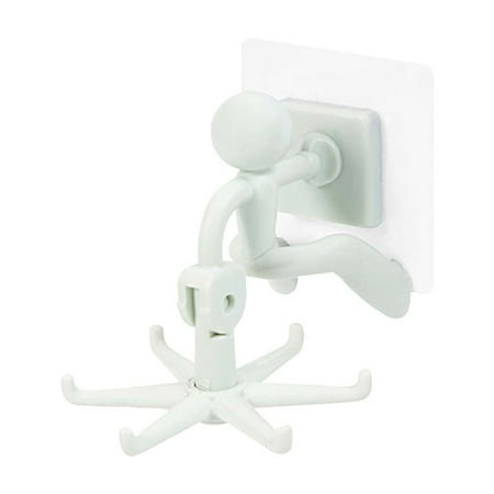 

Small Humanoid 360 Rotatable Hook Punch Kitchen Wall Mounted Top Mounted Spatula Storage Strong Adhesive Hook L2-Home2462