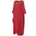 thumbnail image 4 of Outfmvch Robe Rouge Grande Taille Robe Boho Débardeur Robe de Plage Florale Maxi Kaftan Robe Femmes Robes Automne, 4 of 6