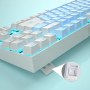 MageGee 75% Mechanical Gaming Keyboard with Blue Switch, LED Blue Backlit Keyboard, 87 Keys Compact TKL Wired Computer Keyboard for Windows Laptop PC Gamer - Blue/White