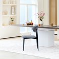 thumbnail image 6 of Set of 2 Upholstered Fabric Dining Chairs with Black Metal Legs - Modern Style, 6 of 10