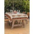 thumbnail image 2 of Outdoor Tablecloth with Umbrella Hole and Zipper, Boho Geometric Rectangle Table Cloth 60x102 Inch Waterproof Tablecloth, Country Ethnic Nation Abstract Motifs Picnic Table Cover for Patio Camping, 2 of 7