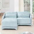 thumbnail image 3 of Timbernest 73.2" Loveseat Sofa with Ottoman, 2 Seater L-Shaped Chenille Couch, Cloud Modular Sofa for Living Room, Easy Assembly (Sky Blue, 2 Seater with 1 Ottoman), 3 of 13