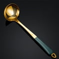 thumbnail image 4 of EeaseMX 2pcs Soup Soup Hogar Food Serving Scoop Colander Hot Pot Cuchara (Oro), 4 of 8
