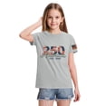 thumbnail image 4 of CCRFTGI 4th of July USA Tops for Child Girls Size 7 Short Sleeve Funny 250 anniversary usa shirt Summer Freedom T-Shirts Patriotic Girls Clothes Tee Shirt Light Gray 7-8 Years, 4 of 5