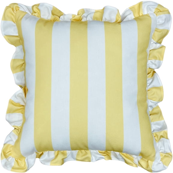 Mainstays 18x18 Spring Ruffle Yellow Polyester Decorative Cushion