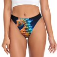 thumbnail image 1 of Balery Yellow Fish Seahorse Tangas de Algodón para Mujer con Estampado – Ropa Interior Sexy, Transpirable, G-string-Large, 1 of 6