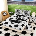 thumbnail image 2 of Erosebridal Letter E Soccer Ball Pattern Print Queen Sheet Sets, Sports Monogram Bed Set for Kids Boys and Girls, 1 Flat Sheet, 1 Fitted Sheet and 2 Pillowcases, 2 of 6