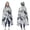 Gray Christmas Moose, variant on Wearable Blanket,Dark Christmas Tree and Gift Pattern Hooded Wearable Flannel Blanket for Adults & Teens,Winter Poncho Shawl Wrap Cape Cozy Anti-Pill,50"x60"
