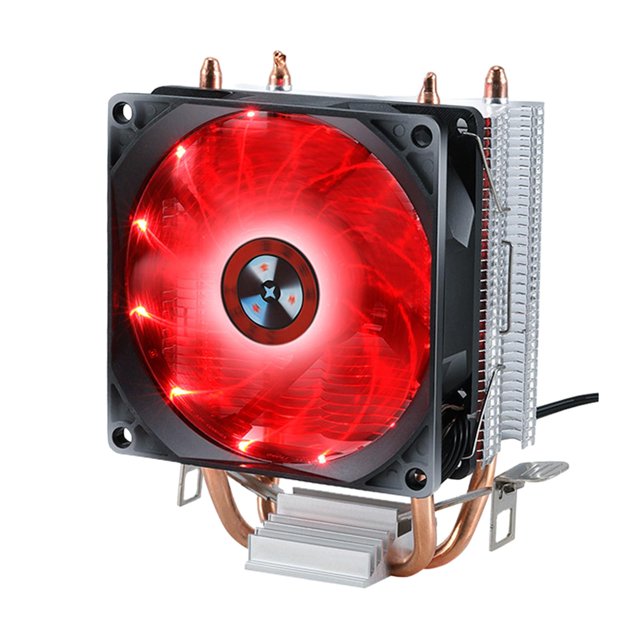 Ventilador enfriador de aire perfke para CPU Interfaz de ventilador de 3 pines 700-1800RPM Luces rojas