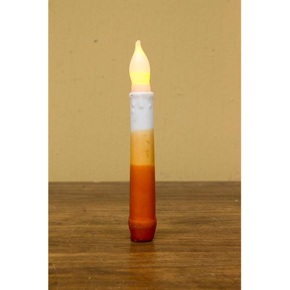 Wing Tai Trading Candy Corn LED Taper Candle, Orange
