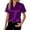 Purple#9527, variant on CONZONE Women's Summer T-Shirts Short Sleeve Satin T Shirts for Women Casual V Neck Solid Color Lightweight Tees Soft Cozy Dailywear