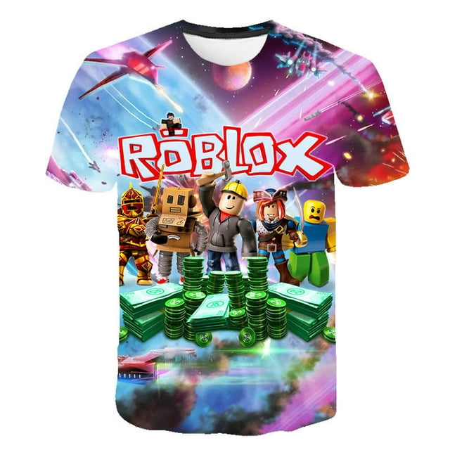 ROBLOX T-shirt Imprimé à Manches Courtes Col Rond, Anime pour Adolescents, Confortable pour Garçons et Filles, Jinjin