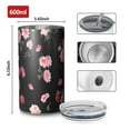 thumbnail image 4 of 20oz Coffee Tumblers Pioneer Flower Floral Print Pattern Stainless Steel Vacuum Insulated Travel Tumbler Coffee Cups Mug with Lid and Straw with Cleaning Brush for Cold & Hot Drinks, 4 of 5