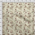 thumbnail image 3 of oneOone Cotton Poplin Twill Cream Fabric Flower & Leaves Watercolor Craft Projects Decor Fabric Printed By The Yard 56 Inch Wide, 3 of 4