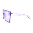 thumbnail image 3 of Womens Flat Top Square Shield Oversize Plastic Sunglasses Purple, 3 of 4