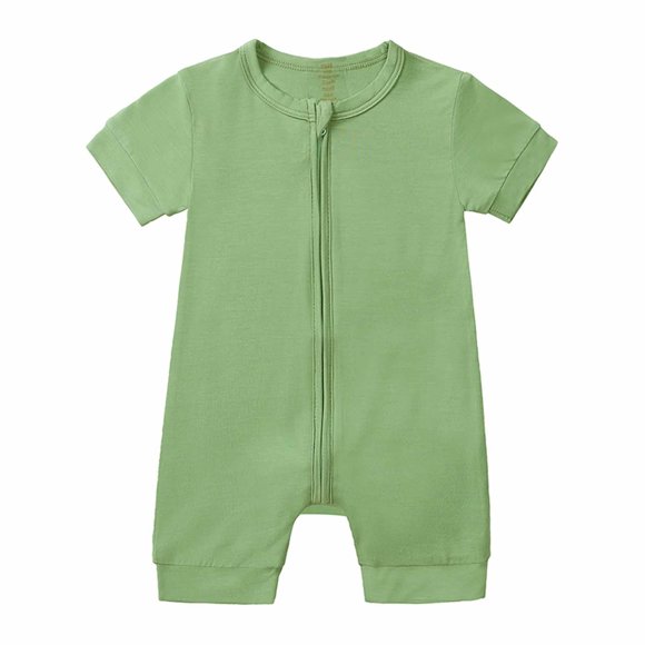 IROINID Savings Cotton Neutral Onesies Newborn Baby Girls Boys Bodysuit Summer Sleeveless Zipper One-piece Romper Jumpsuit,Green