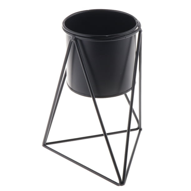 Maceta de hierro para decoración de jardín, balcón y balcón Un negro