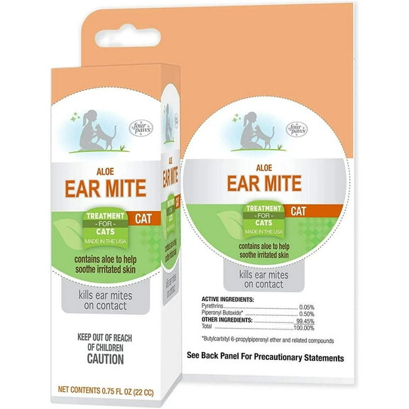 Four Paws Healthy Promise Aloe Ear Treatment Cats 0.75 Fl. Oz.