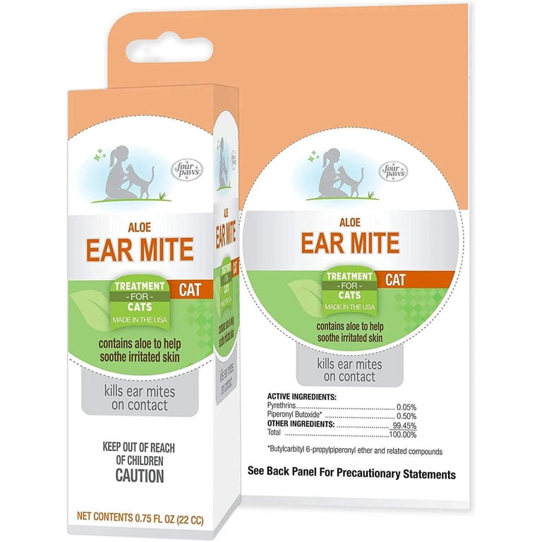 Four Paws Healthy Promise Aloe Ear Mite Treatment for Cats, 0.75 oz photo 1
