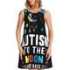 thumbnail image 1 of Easygdp I Love With Autism To The Moon And Back para Vestido Transpirable de Mujer, Vestido Suelto de Manga Corta con Pliegues y Bolsillos para el Verano, 1 of 7