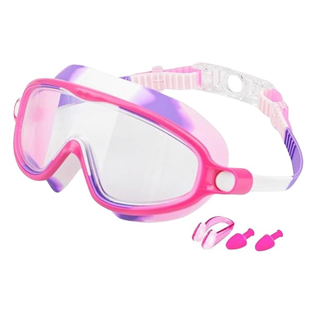 Gafas Natación para Con Tapones La Oreja Clip Nariz (camuflaje) Rosa