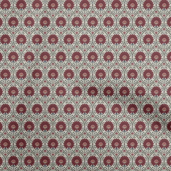 oneOone Cotton Poplin Twill Gray Fabric Asian Suzani Dress Material Fabric Print Fabric By The Yard 56 Inch Wide