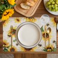 thumbnail image 4 of Yellow Sunflowers Placemats Set of 4, Summer Farmhouse Retro Beige Placemats for Dining Table, Place Mats for Kitchen Tabletop, Waterproof Wipeable Dining Table Mats Set, 4 of 9
