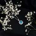 thumbnail image 3 of Rosec Jewels London Blue Topaz Pendant Necklace - 8 mm Cushion Cut - Blue Topaz Diamond Necklace - AAA Grade - with Jewelry Box, 10K White Gold, 3 of 8
