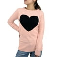 thumbnail image 5 of YEMAK Women's Pullover Sweater Long Sleeve Crewneck Heart Knitted Top Sweaters MK8236-P.BEIGE/BLACK-L, 5 of 10