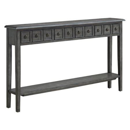 Sadie Farmhouse 4-Drawer Long Console Table with S